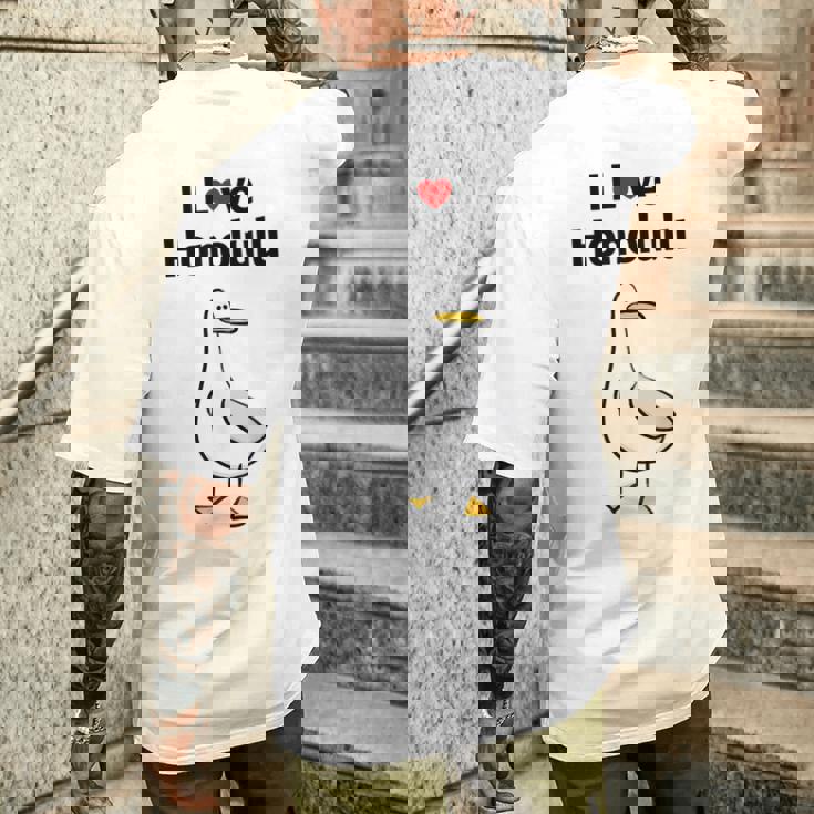 アイ・ラブ・ホノルル メンズTシャツ バックプリント 彼への贈り物