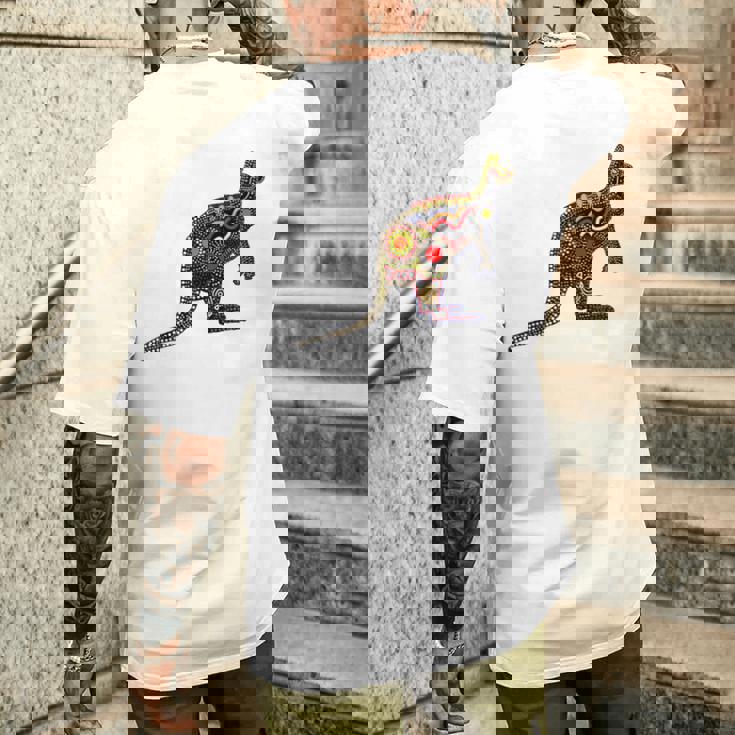 アボリジニアート カンガルー。 メンズTシャツ バックプリント 彼への贈り物