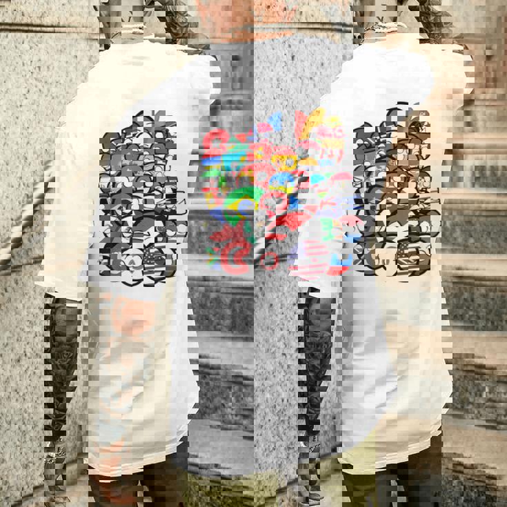 カントリーボールまたはポーランドボールの各国のグループ写真 メンズTシャツ バックプリント 彼への贈り物