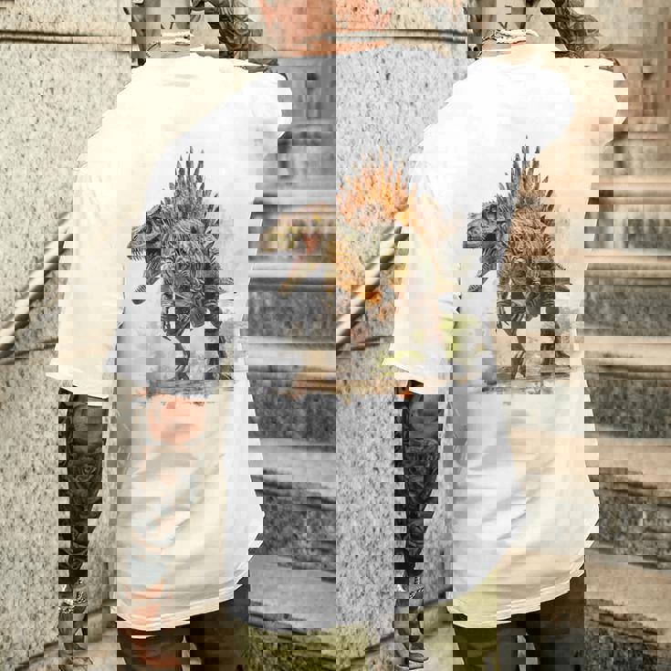 スピノサウルス 恐竜モチーフ イラスト スピノサウルス メンズTシャツ バックプリント 彼への贈り物