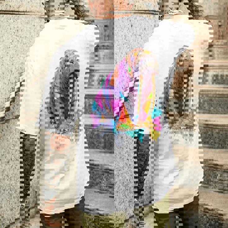 セイウチ 動物 モチーフ イラスト セイウチ メンズTシャツ バックプリント 彼への贈り物