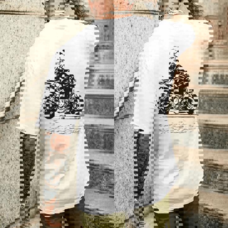 バイク オリジナル作品 タトゥーバイカーv650-Twin Cafe メンズTシャツ バックプリント 彼への贈り物