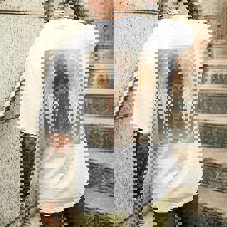 バックプリントtシャツ セクシーなブルネットエンジェルピンナップガール 長袖tシャツ メンズTシャツ バックプリント 彼への贈り物