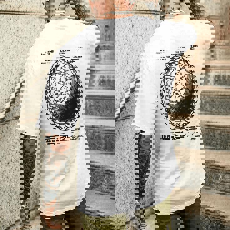 バックミンスター フラー 測地線 特許 科学 工学 数学 メンズTシャツ バックプリント 彼への贈り物