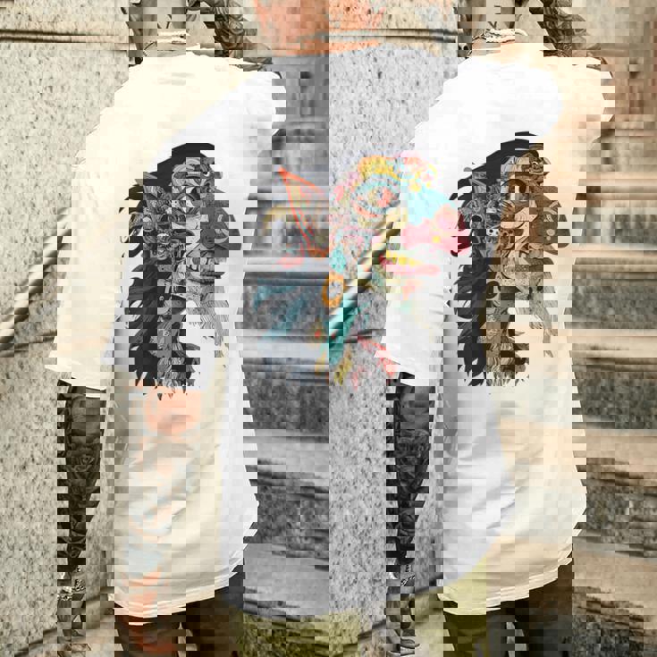 ババヤガ 神話 グラフィック ファンタジー イラスト ババヤガ メンズTシャツ バックプリント 彼への贈り物