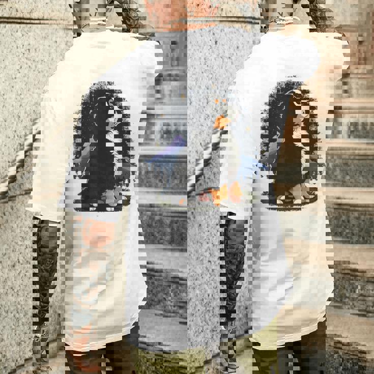 バーニーズマウンテンドッグ かわいいバーニーズマウンテンドッグ メンズTシャツ バックプリント 彼への贈り物