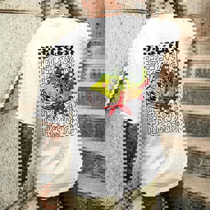 ピーコックバス 80 年代スタイルのモンスターフィッシュキーパー メンズTシャツ バックプリント 彼への贈り物