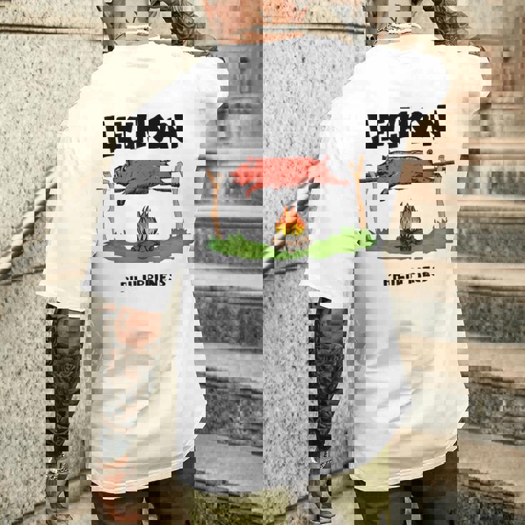 フィリピン レションピッグ セブ ギフト お土産 メンズTシャツ バックプリント 彼への贈り物