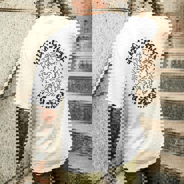 ボディピアス Guess Where I'm Pierced アンティーク調デザイン メンズTシャツ バックプリント 彼への贈り物