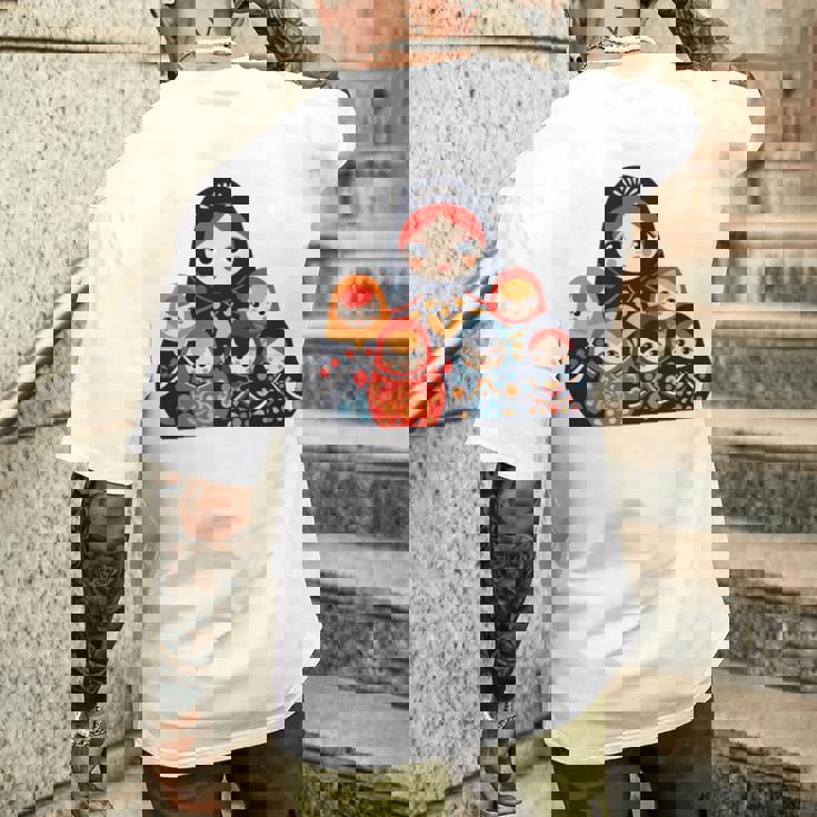 マトリョーシカ ロシア人形 入れ子人形 マトリョーシカ 長袖tシャツ メンズTシャツ バックプリント 彼への贈り物