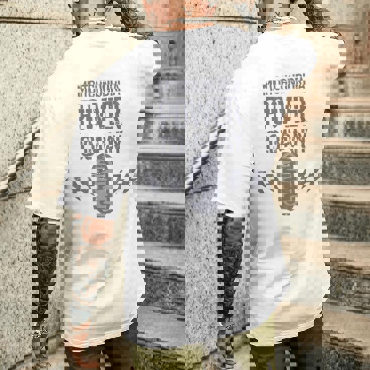 ミトコンドリア生物学教師動物細胞ミトコンドリア メンズTシャツ バックプリント 彼への贈り物