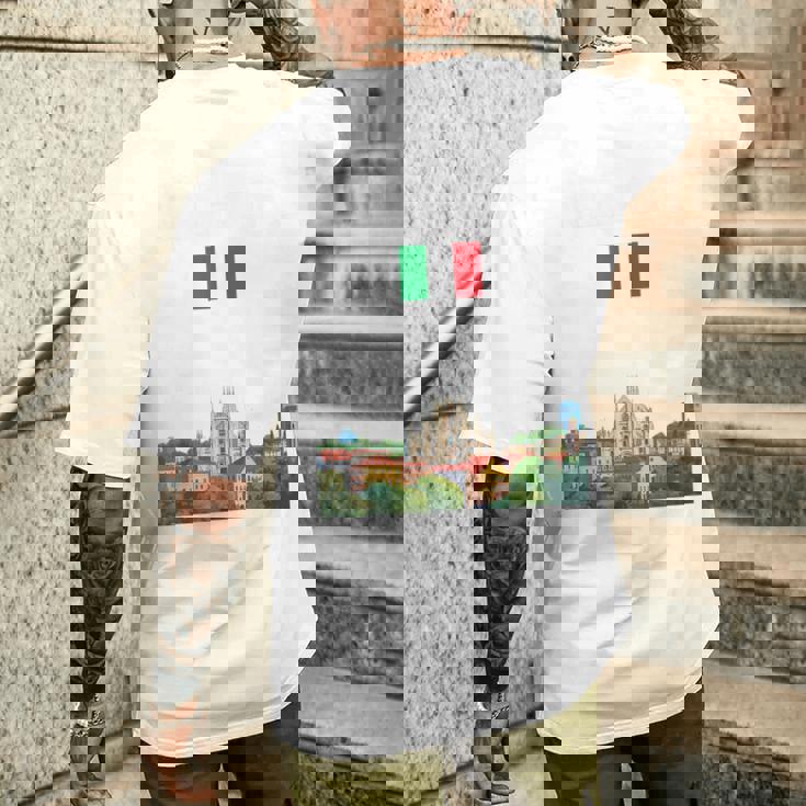 ミラノ お土産 イタリア 旅行 ミラノ バケーション イタリア国旗 メンズTシャツ バックプリント 彼への贈り物