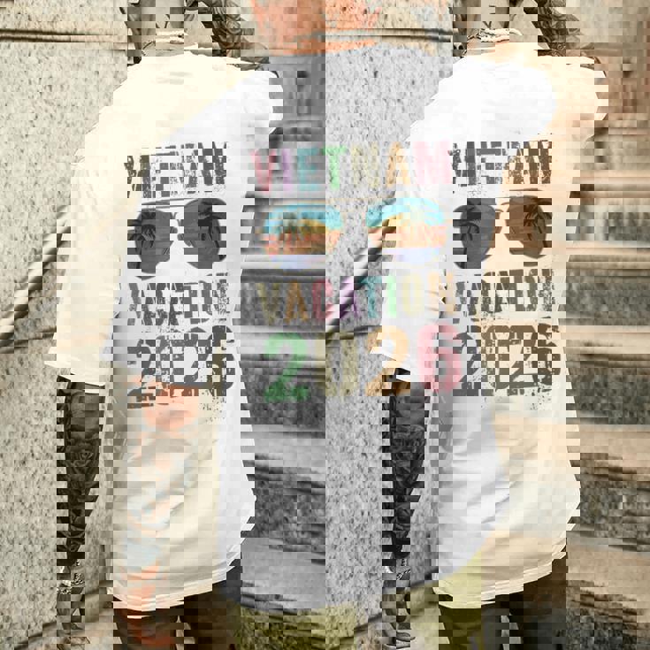 レトロ ベトナム バケーション 2026 旅行 ビーチ 旅行 マッチング メンズTシャツ バックプリント 彼への贈り物