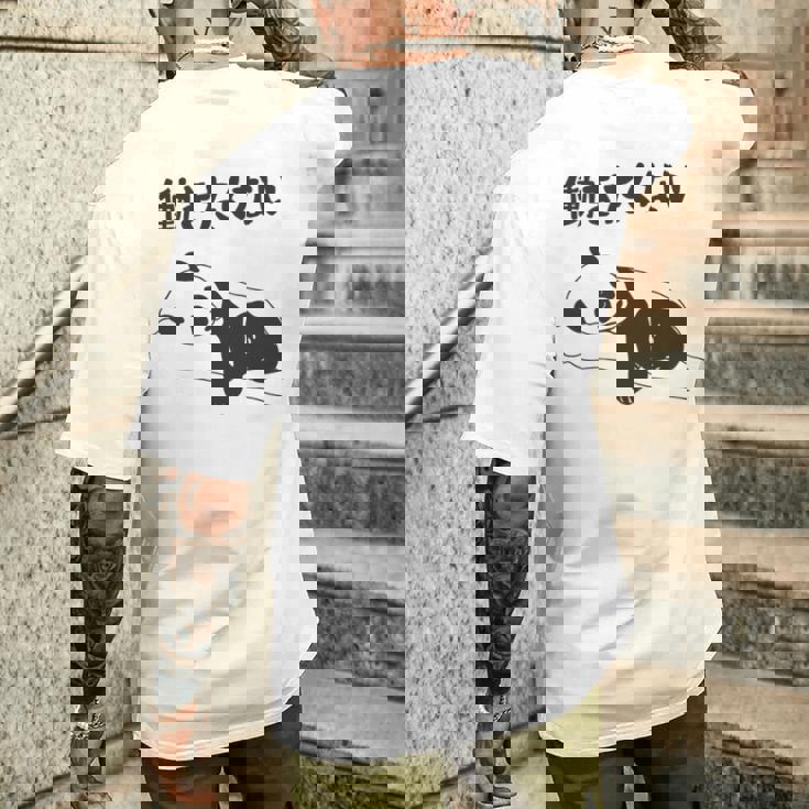 働きたくない パンダ ギャグ ジョーク 動物好き おもしろ ネタ 長袖tシャツ メンズTシャツ バックプリント 彼への贈り物