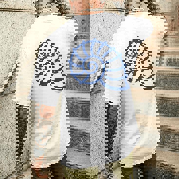 海のユーモア シンプルでミニマルな貝殻 貝殻 メンズTシャツ バックプリント 彼への贈り物