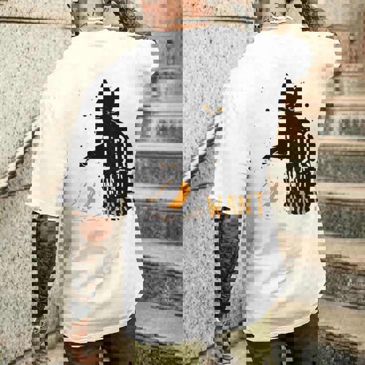 私は何をしたい黒猫カップ面白いグラフィック猫愛好家 メンズTシャツ バックプリント 彼への贈り物