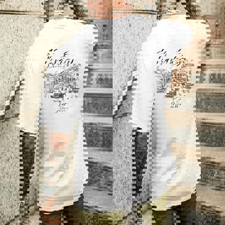 美しいヴェネツィア イタリア ベネチア イタリア お土産 メンズTシャツ バックプリント 彼への贈り物