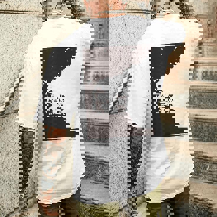 詩とメルヘン 東君平 なつのたぬき メンズTシャツ バックプリント 彼への贈り物