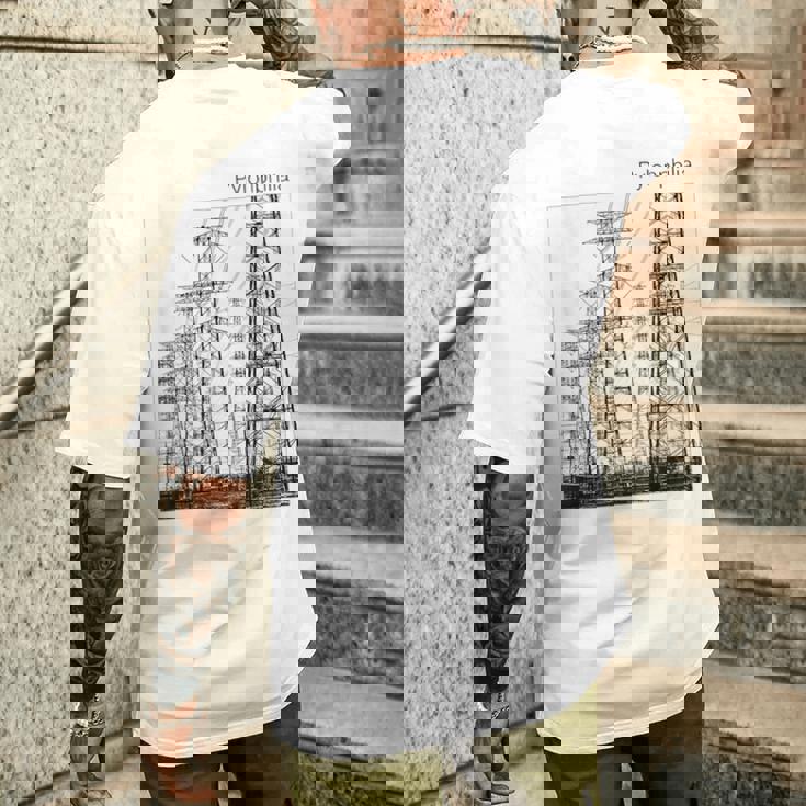 送電鉄塔 -Pylonphilia- メンズTシャツ バックプリント 彼への贈り物