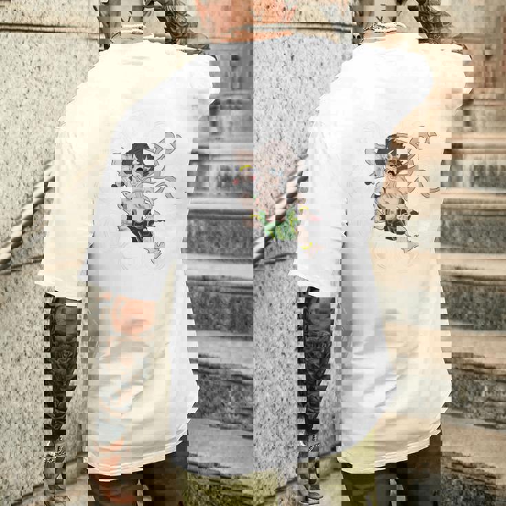 雷神 日本の神 神話 日本 守り神 メンズTシャツ バックプリント 彼への贈り物