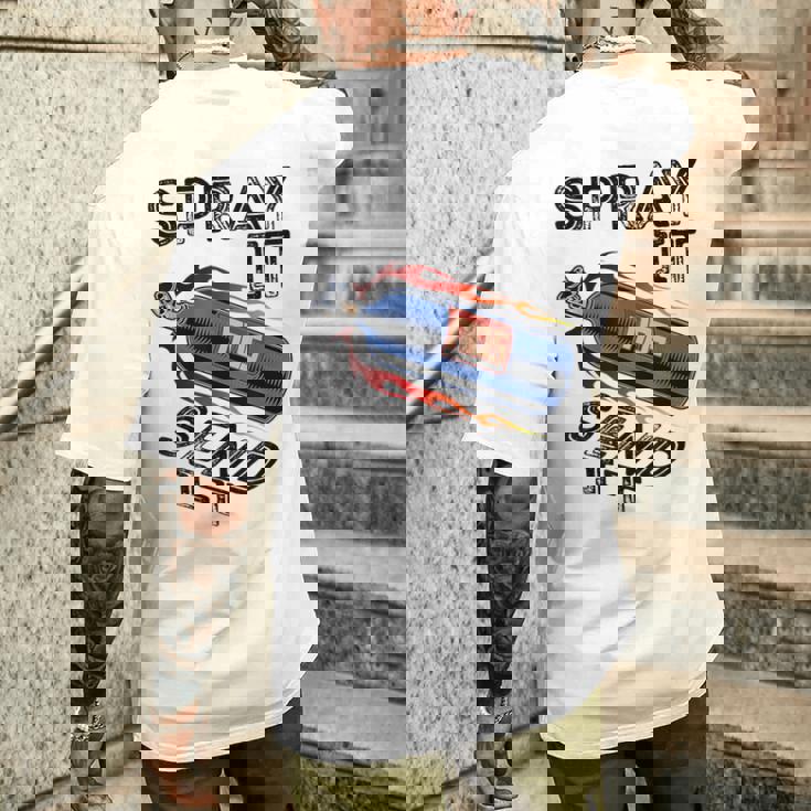 面白いドラッグレースカーnosスプレー Itend It メンズTシャツ バックプリント 彼への贈り物