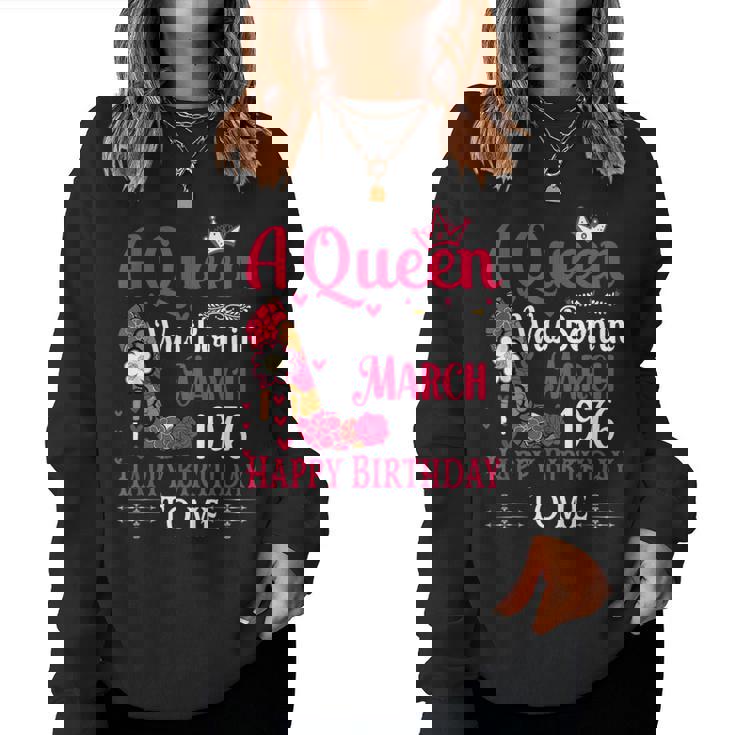 49歳の誕生日 ハイヒール A Queen Was Born In 3月 1976 レディーススウェットシャツ