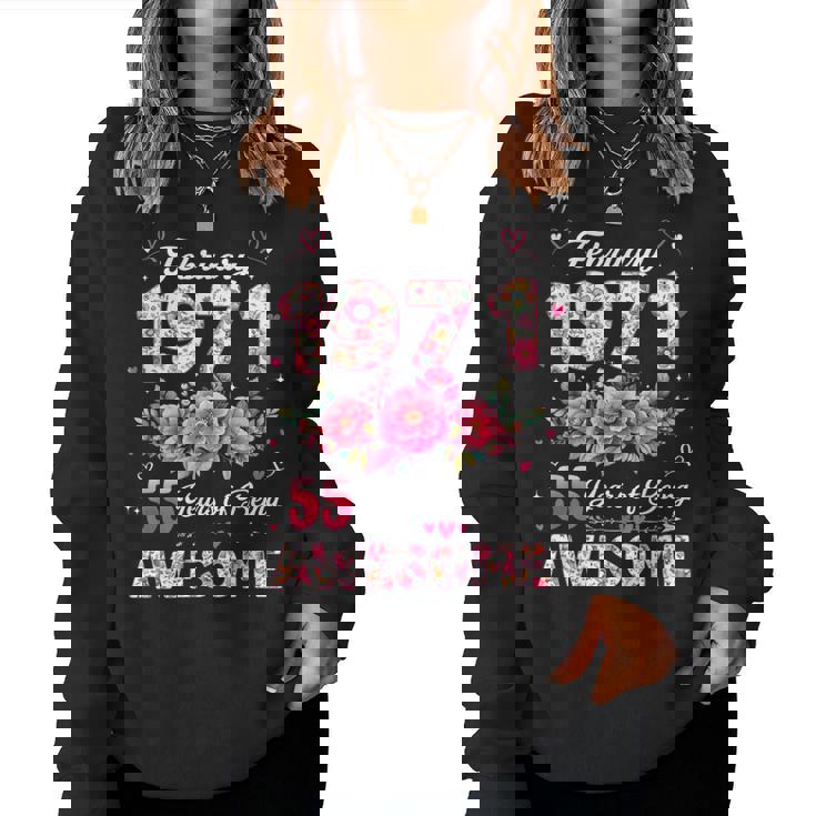 55歳 1971年2月 花柄 55歳 誕生日 男性 女性 レディーススウェットシャツ