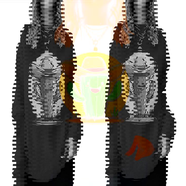 Cactus Cool Avec Chapeau De Cowboy Brille Dans Les Tenues Sweat-shirt pour femme