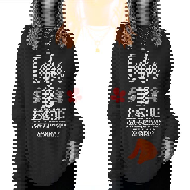 Cadeau 18 Ans Fille Maman Humour Fête D'anniversaire Sweat-shirt pour femme