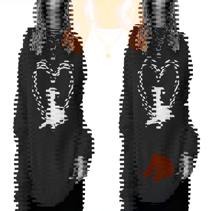 Cane Pugile Boxer Cuore Regalo Mamma Papà Cane Women Sweatshirt