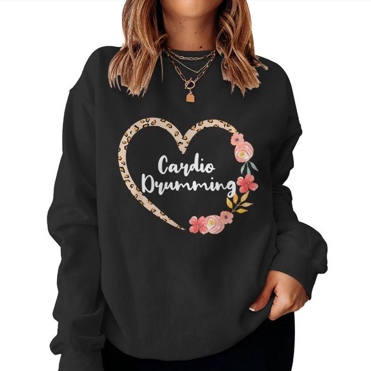 Cardio Drumming Fitness Gym Leopard Floral Heart For Women Women Sweatshirt