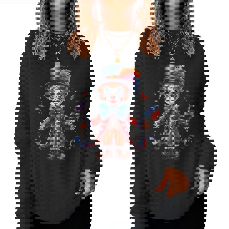 Charmant Personnage De Cirque Clown Joyeux Sweat-shirt pour femme