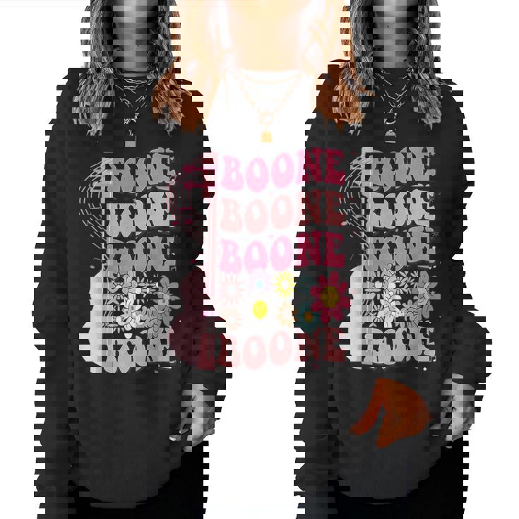 Girl Retro Boone Groovy Flower First Name Personalized 80'S Women Sweatshirt