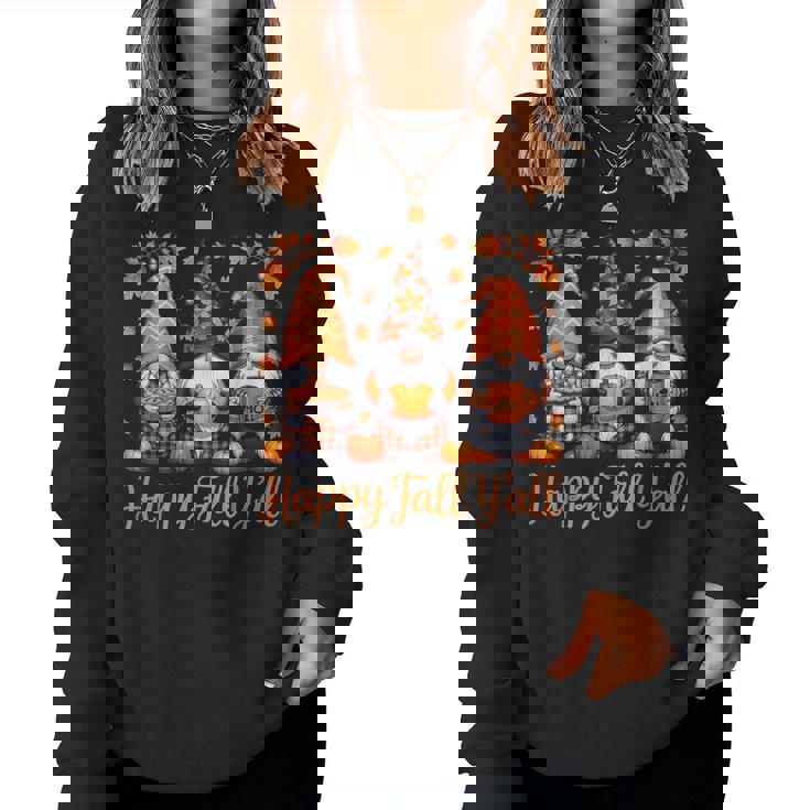 Happy Fall Y'all Gnome Autumn Thanksgiving Women Sweatshirt