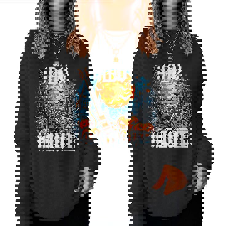 Herr Dame Kind Girl ロックンロール スプラッチ ヘビーメタル ハロウィン レディーススウェットシャツ