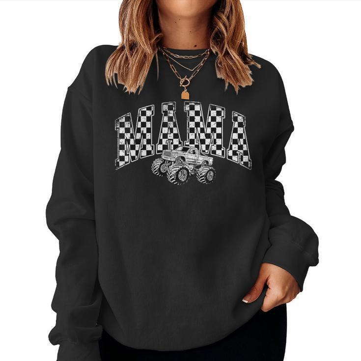 Mama Retro Monster Truck Family Crew Birthday Matching Women Sweatshirt