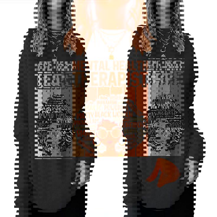 Mental Health Therapist Afro Black History Month Women Sweatshirt