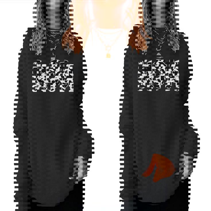 Mom 牛柄 牛柄 母の日 レディーススウェットシャツ