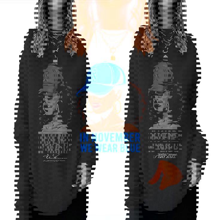 In November We Wear Blue Black Diabetes Awareness Women Sweatshirt