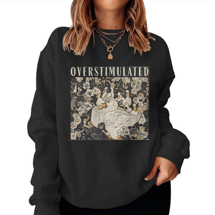 Overstimulated Mama Duck Farm Animal Homeschool Mom Life Women Sweatshirt