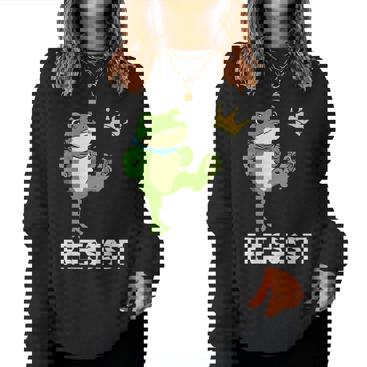 Portland Frog Protest For And No Kings Women Sweatshirt