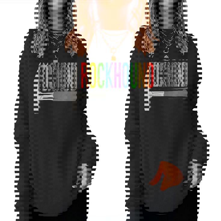 Rainbow Rockhound ロックピック 地質学ハンマー ロックハウンディング レディーススウェットシャツ