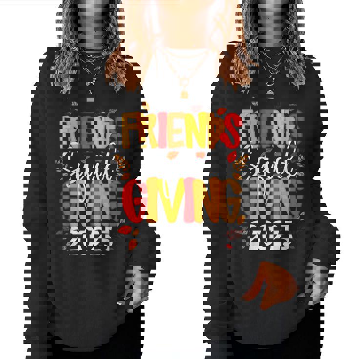 Retro Friendsgiving Squad 2025 Thanksgiving Group Fall Women Sweatshirt