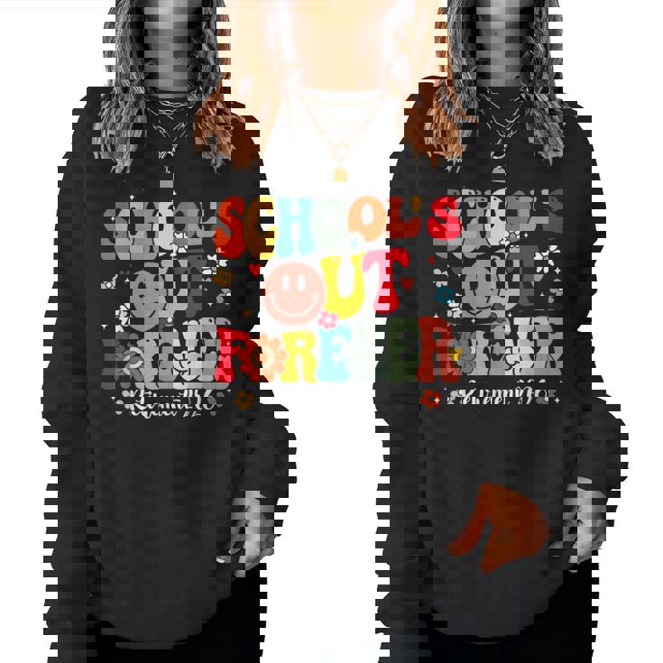 Retro School's Out Forever Retirement 2026 Retired Teacher Women Sweatshirt