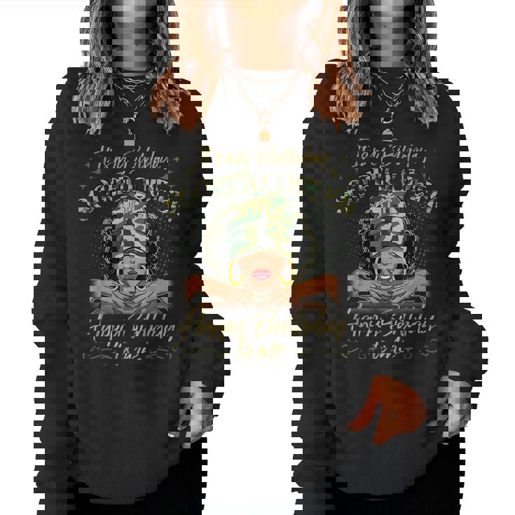 Scorpio Queen Black Woman With Cap Camo It's My Birthday Women Sweatshirt