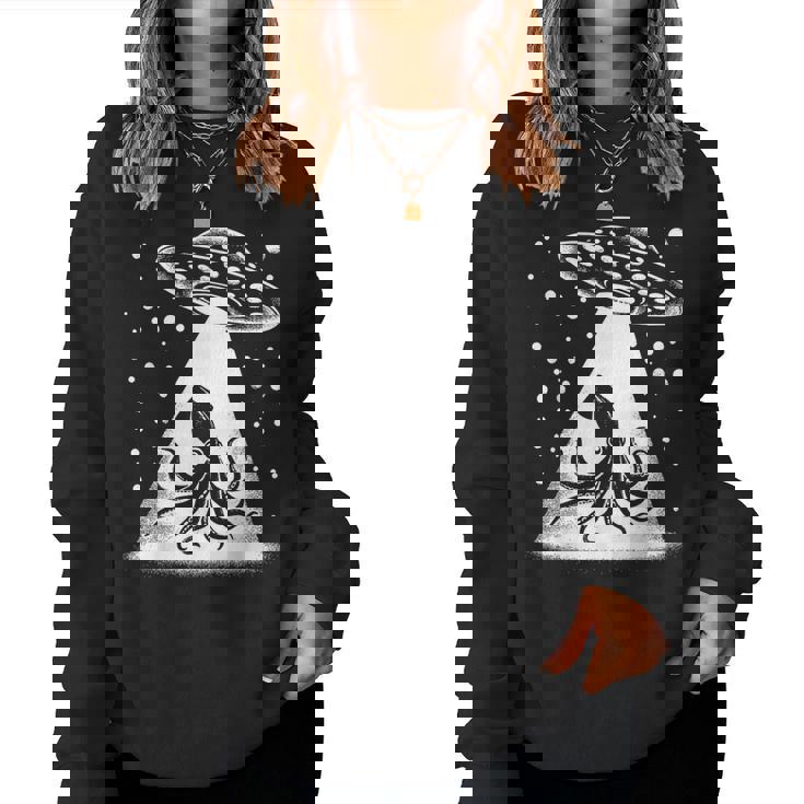 Squid Dad Mom Lover Ufo Alieno Divertente Women Sweatshirt