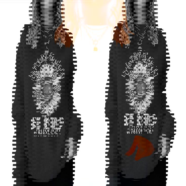 Unity Day Sunflower Motivational End Bullying Orange Day Women Sweatshirt