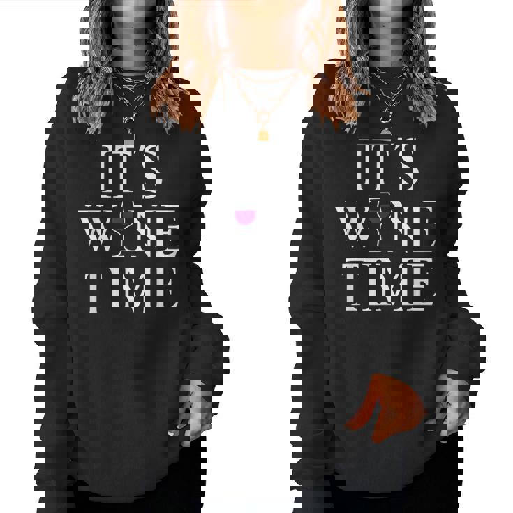 Wine Lovers Wine Time 赤ワインワインメーカー レディーススウェットシャツ