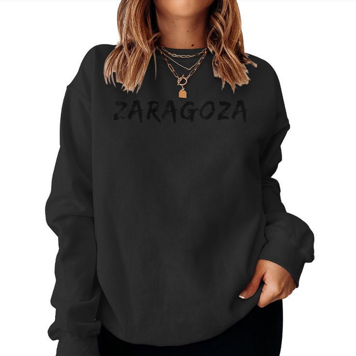 Zaragoza Negrointage Font Hombres Y Es Sudadera Mujer