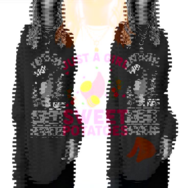 さつまいも好き さつまいもが大好きな女の子 レディーススウェットシャツ